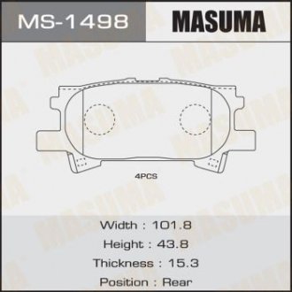 Колодки гальмівні передн Lexus RX 350 (06-08)/ Toyota Highlander (03-07) (MS-1498) MASUMA MS1498