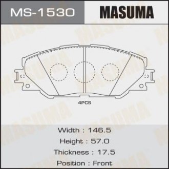 Колодки тормозные передн Toyota Auris (10-), RAV 4 (05-16) (MS-1530) MASUMA MS1530