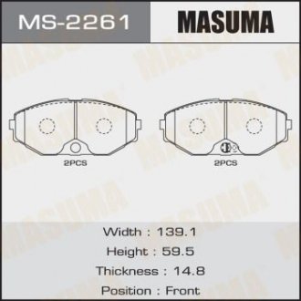 Колодки тормозные передн FIAT DUCATO (06-16), NISSAN MAXIMA (MS-2261) MASUMA MS2261