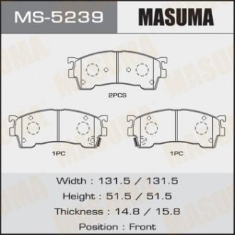 Колодки тормозные передн (MS-5239) MASUMA MS5239