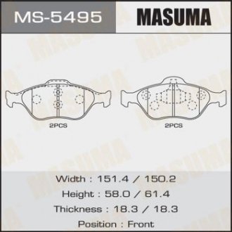 Колодки гальмівні (MS-5495) MASUMA MS5495