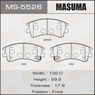 Колодки гальмівні AN-719WK NP5007 P49032 передн (MS-5526) MASUMA MS5526