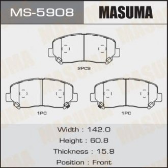 Колодки тормозные передн Mazda CX-5 (11-) (MS-5908) MASUMA MS5908