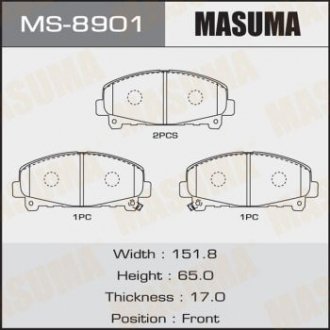 Колодки тормозные передн Honda Accord (09-12) (MS-8901) MASUMA MS8901 (фото 1)