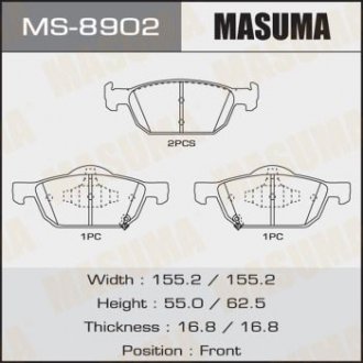 Колодки гальмівні передн Honda Accord, Civic (08-) (MS-8902) MASUMA MS8902