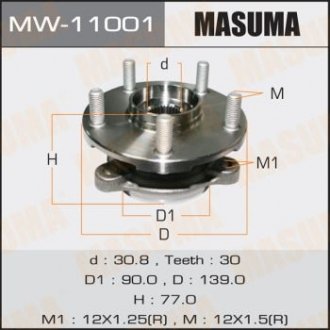 Ступица колеса переднего в сборе с подшипником Toyota Auris (06-15), Avensis (08-15), Corolla (06-13), RAV 4 (05-) (MW-11001) MASUMA MW11001