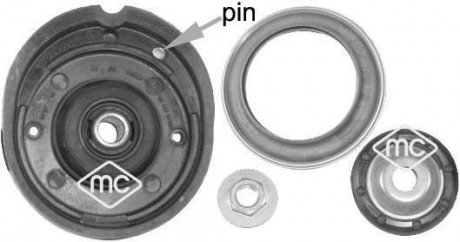 Ремкомплект опори амортизатора перед Citroen C2, C3 (02-) Metalcaucho 05876