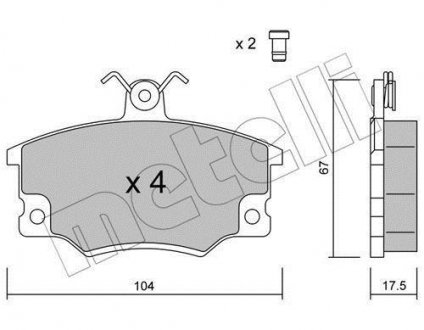 Колодки гальмівні (передні) Fiat Punto/Tipo/Uno 85-99 Metelli 22-0030-1