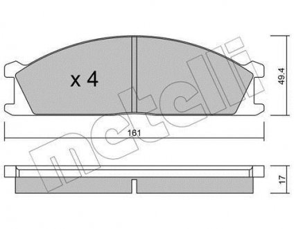 Колодки гальмівні (передні) Nissan Pathfinder/Caravan 97- Metelli 22-0107-0