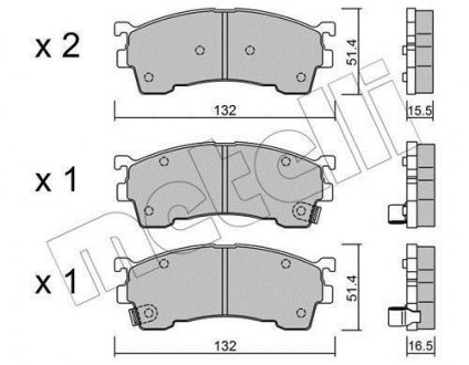 Комплект гальмівних колодок (дискових) Metelli 22-0223-1