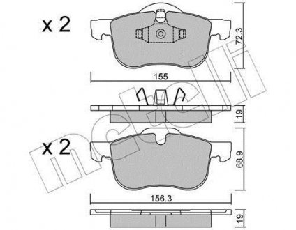 Комплект гальмівних колодок (дискових) Metelli 22-0309-0