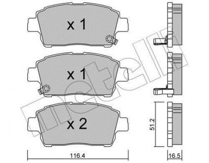 Комплект гальмівних колодок (дискових) Metelli 22-0423-0 (фото 1)