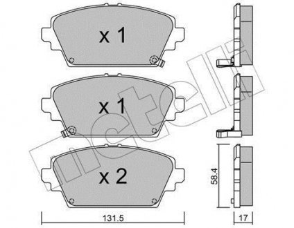 Комплект гальмівних колодок (дискових) Metelli 22-0464-1