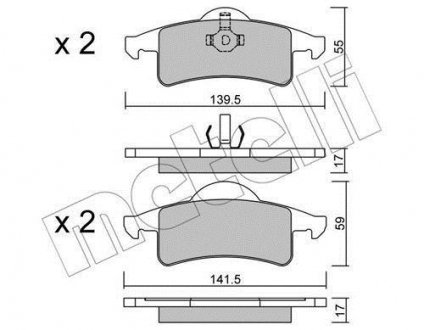 Колодки гальмівні (задні) Jeep Grand Cherokee II 99-05 Metelli 22-0526-0