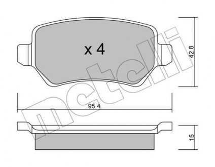 Колодки гальмівні (задні) Opel Astra H 04-/Combo 01-/Zafira B 05-15 Metelli 22-0542-1