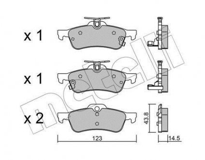 Комплект гальмівних колодок (дискових) Metelli 22-0556-1