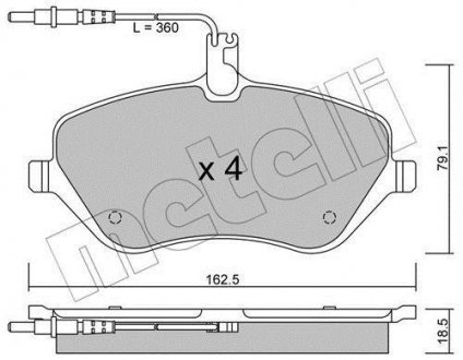 Комплект гальмівних колодок (дискових) Metelli 22-0601-0