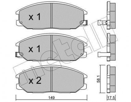 Комплект гальмівних колодок (дискових) Metelli 22-0632-0 (фото 1)