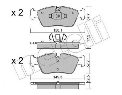 Комплект гальмівних колодок (дискових) Metelli 22-0640-0