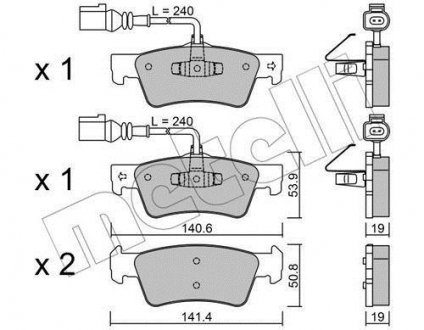 Колодки гальмівні (задні) VW Touareg 2.5 TDI 02-10 Metelli 22-0661-0