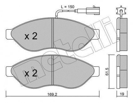 Колодки гальмівні (передні) Citroen Jumper/Fiat Ducato/Peugeot Boxer 06- (+датчики) Metelli 22-0708-1