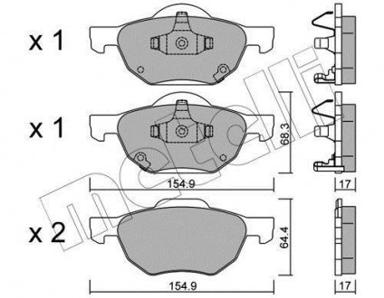 Колодки гальмівні (передні) Honda Accord VII 03-08 Metelli 22-0730-0