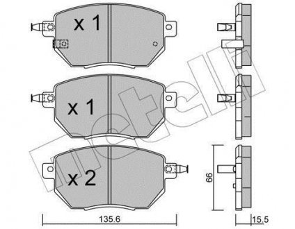 Комплект гальмівних колодок (дискових) Metelli 22-0741-0