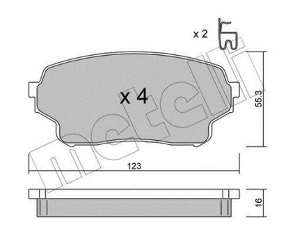 Колодки гальмівні (передні) Suzuki Grand Vitara 2.0 HDi 01-05 Metelli 22-0765-0