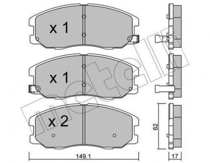 Комплект гальмівних колодок (дискових) Metelli 22-0778-0