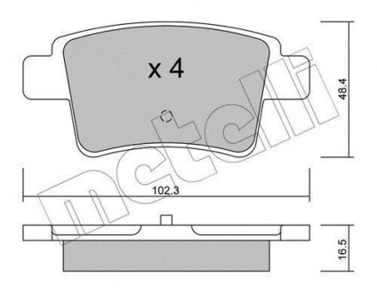 Колодки гальмівні (задні) Citroen C4 Picasso/Grand Picasso 06-13/Peugeot 408 1 Metelli 22-0801-0