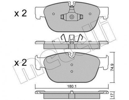 Комплект гальмівних колодок (дискових) Metelli 22-0854-0 (фото 1)