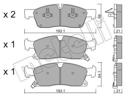 Комплект гальмівних колодок (дискових) Metelli 22-0927-2