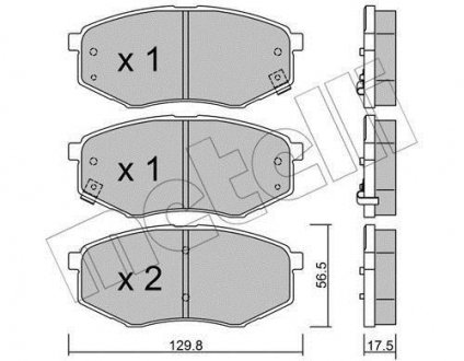 Комплект гальмівних колодок (дискових) Metelli 22-0942-0