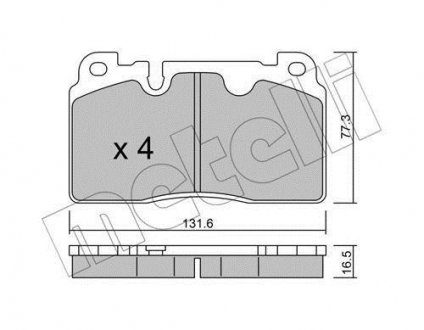 Колодки гальмівні (передні) Audi A6/A7 10-18/Q5 08-17/Porsche Macan 14- Metelli 22-0979-0