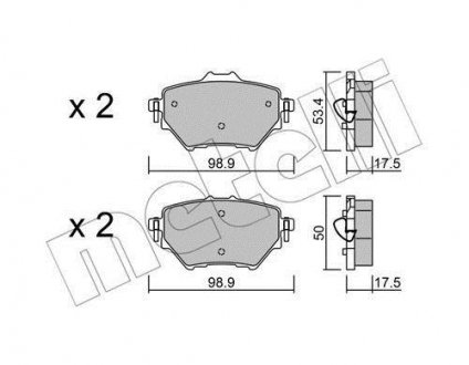 Комплект гальмівних колодок з 4 шт. дисків Metelli 22-0987-0 (фото 1)