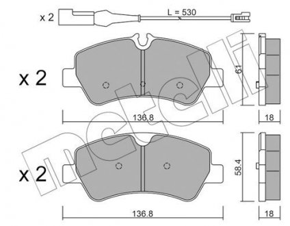 Комплект гальмівних колодок (дискових) Metelli 22-0991-1