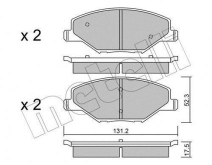 Колодки гальмівні (передні) Skoda Fabia II/III 07-/VW Polo 10- Metelli 22-1006-0