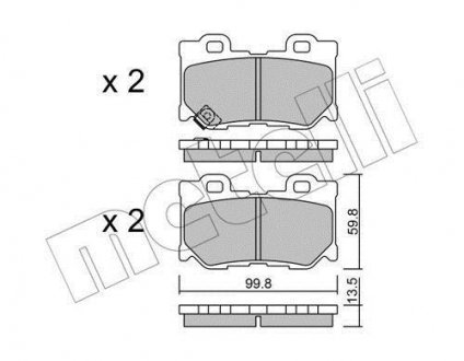 Колодки гальмівні (задні) Infiniti FX/G/Q50 08- Metelli 22-1030-0 (фото 1)