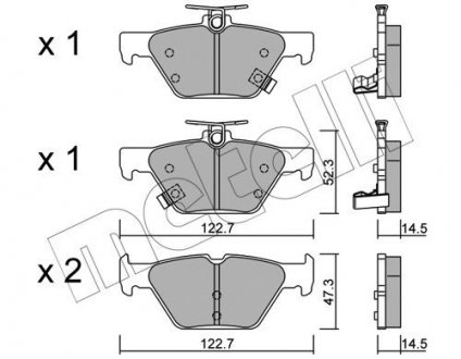 Колодки гальмівні (задні) Subaru Impreza/Outback/Legacy 14- Metelli 22-1087-0