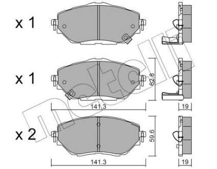 Колодки гальмівні (передні) Toyota C-HR/Corolla 16- Metelli 22-1088-0