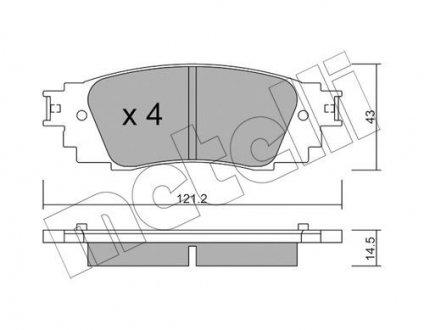 Комплект гальмівних колодок (дискових) Metelli 22-1089-0