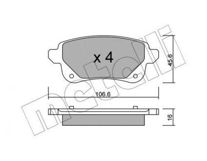 Колодки гальмівні (задні) Renault Megane IV/Scenic IV/Grand Scenic IV/Espace/Talisman 16- Metelli 22-1112-0