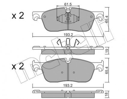 Колодки гальмівні (передні) Land Rover Discovery/Range Rover 2.0D 11- Metelli 22-1123-0