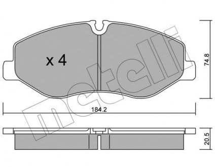 Комплект гальмівних колодок (дискових) Metelli 22-1139-0 (фото 1)