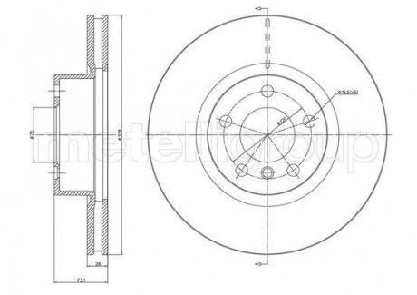 Диск гальмівний (передній) BMW X3 (F25)/X4 (F26) 10- (328x28) Metelli 23-1260C