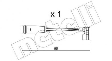 Датчик зносу гальмівних колодок MB Sprinter/VW Crafter 06- (L=95mm) Metelli SU.164