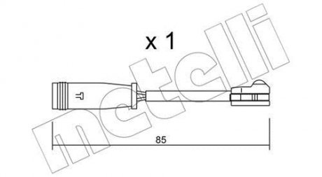 Датчик зносу гальмівних колодок (задніх) MB Sprinter/VW Crafter 06- (L=85mm) Metelli SU.314