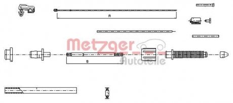 Трос акселератора METZGER 10.0382 (фото 1)