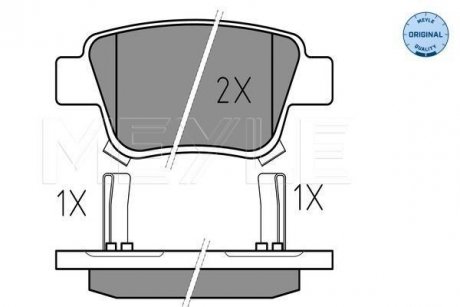 Колодки гальмівні (задні) Toyota Avensis/Corolla 1.6-2.4i 03-09 (Bosch) MEYLE 025 236 2016/W (фото 1)