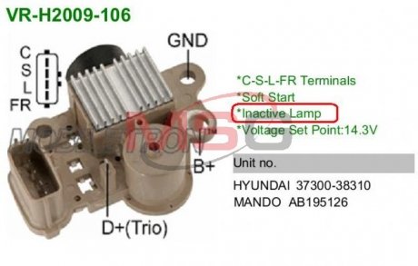 Регулятор напруги генератора MOBILETRON VR-H2009-106